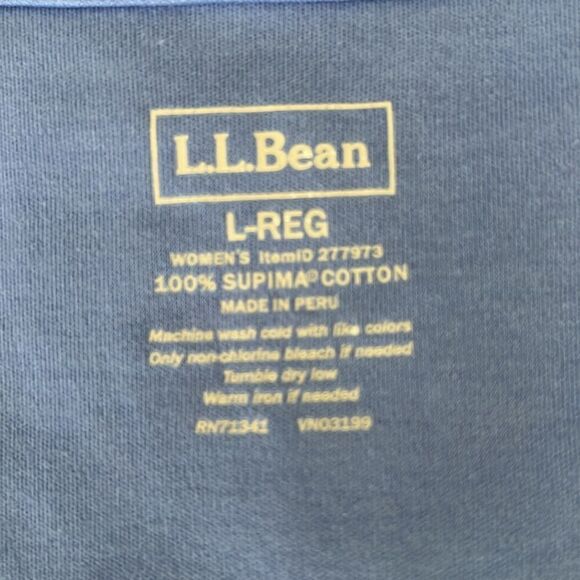 L.L.Bean Women 100% Supima Cotton Open Blue Lilac Cardigan Light Sweater sz L - Picture 8 of 9